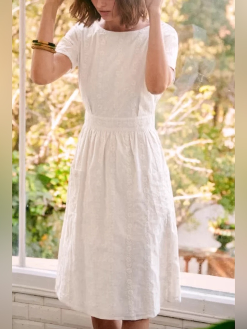 NWT SEZANE Odalie Embroidered Midi Dress